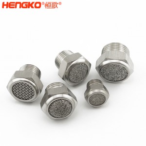 專業(yè)定制燒結(jié)不銹鋼平頭錐形消聲器工業(yè)除塵消音降噪氣動元件，應(yīng)用于鼓風(fēng)機