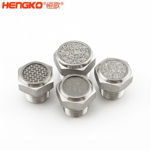 廠家直銷316不銹鋼燒結(jié)消聲器耐高溫降噪，粉末燒結(jié)氣動元件可按需定制