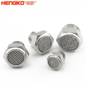 廠家直銷316不銹鋼燒結(jié)消聲器耐高溫降噪，粉末燒結(jié)氣動元件可按需定制